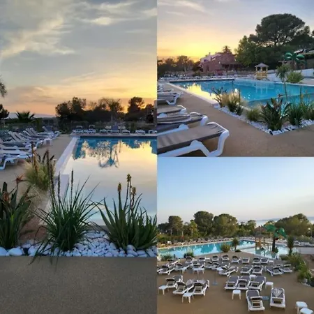Mobil-Home Premium Cote D'Azur Camping 4 Etoiles Saint-Raphael Piscines Climatisation Vue Mer Et Parking 別荘 Saint-Raphaël